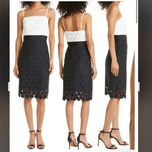 ! Nwt! Milly Dot Appliqué Overlay Dress
